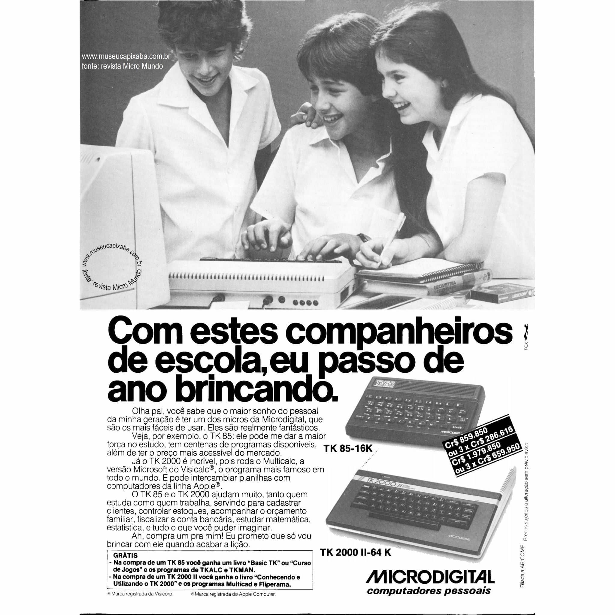 Microdigital TK 85 e TK 2000 II Revista MicroMundo 1985