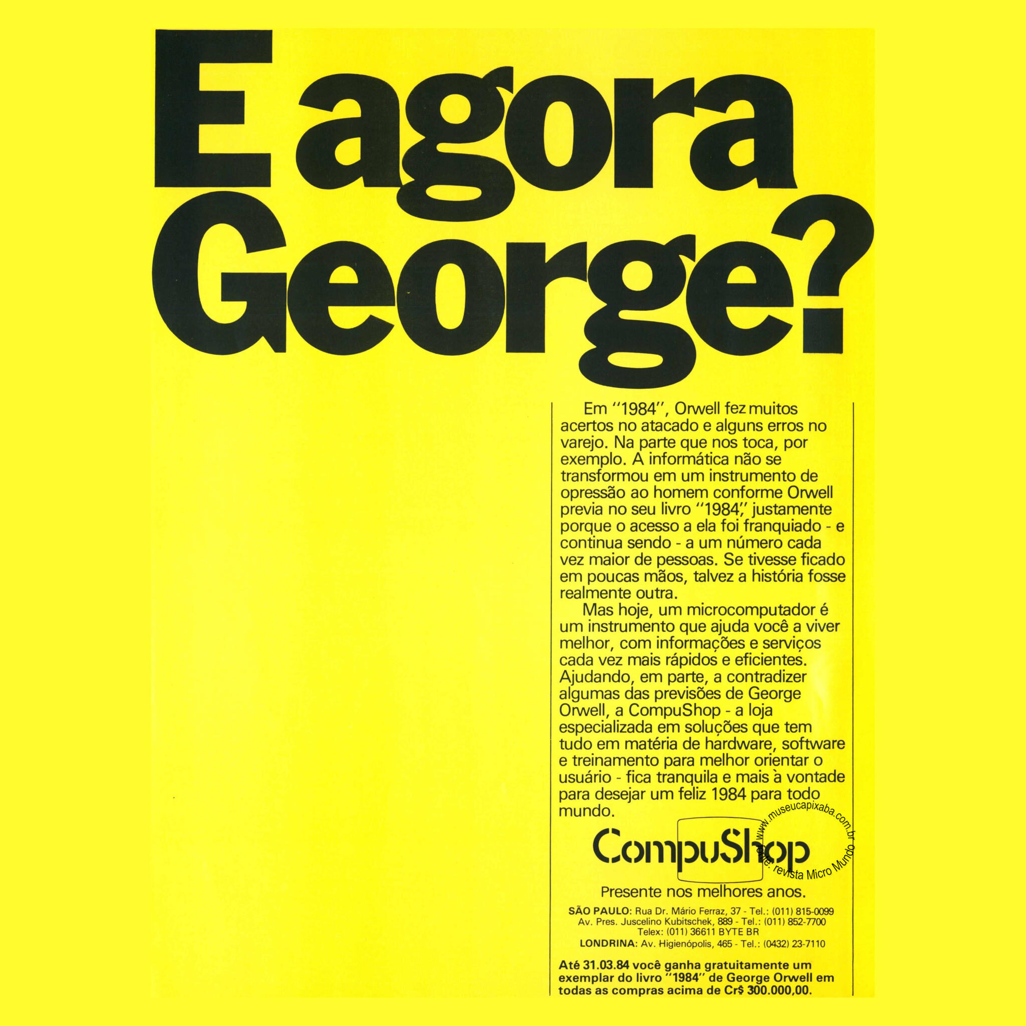 Compushop George Orwell Revista Micromundo 1984
