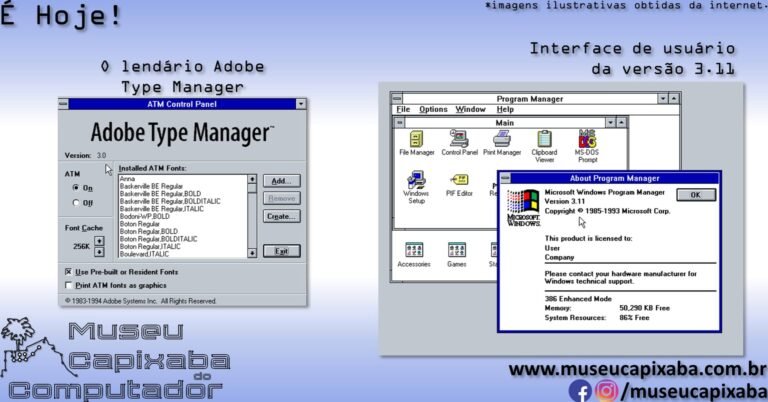O sistema Microsoft Windows 3.11 de 1993 – MCC - Museu Capixaba do ...