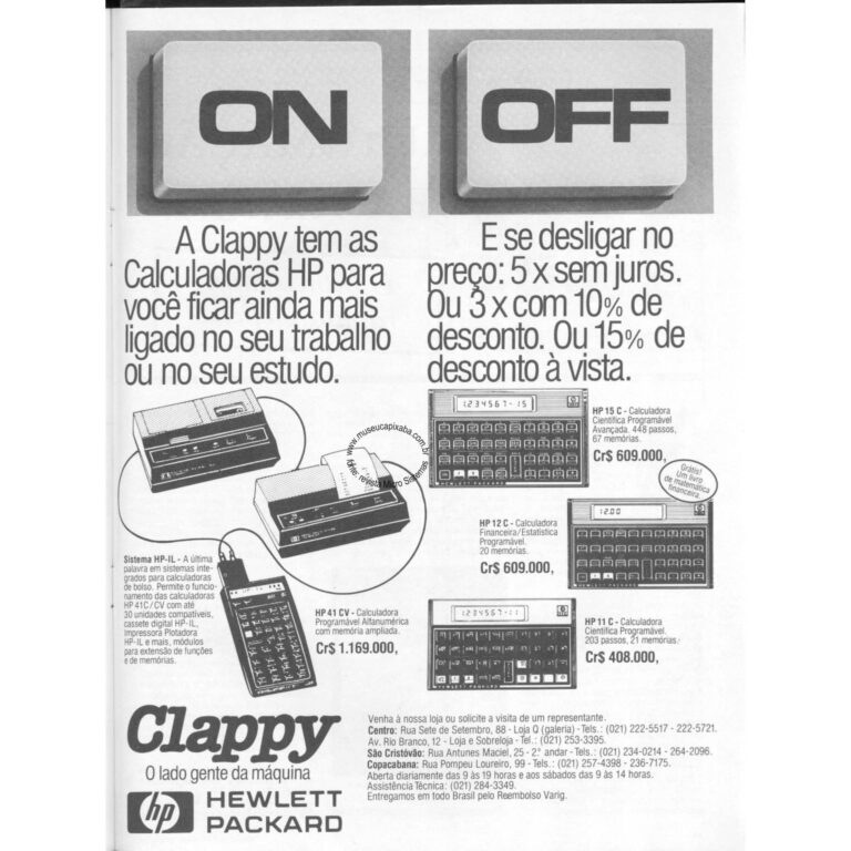 Clappy Calculadoras Hewlett-Packard Revista Microsistemas