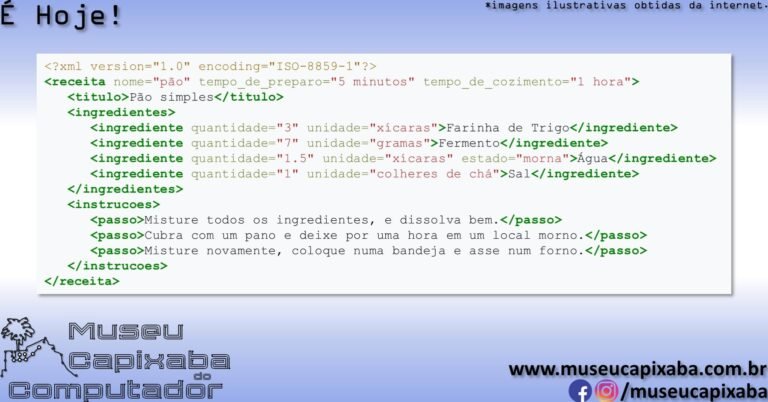 A Extensible Markup Language XML 1.0 de 1998 – MCC - Museu Capixaba do ...