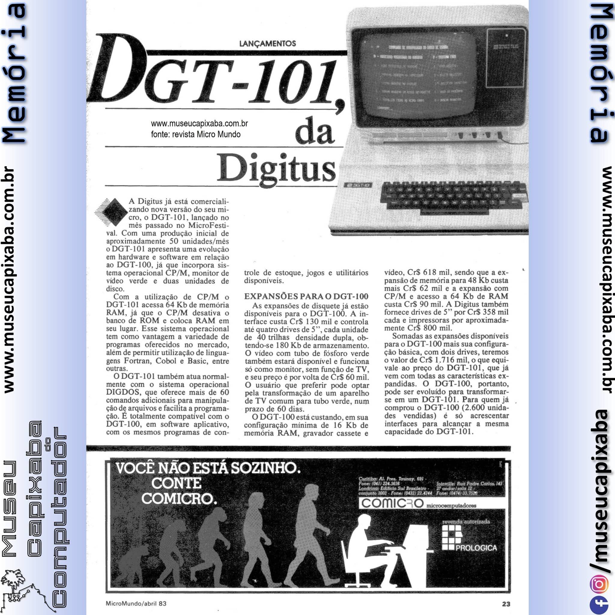 Lançamentos de abril Revista Micromundo abr 1983 3