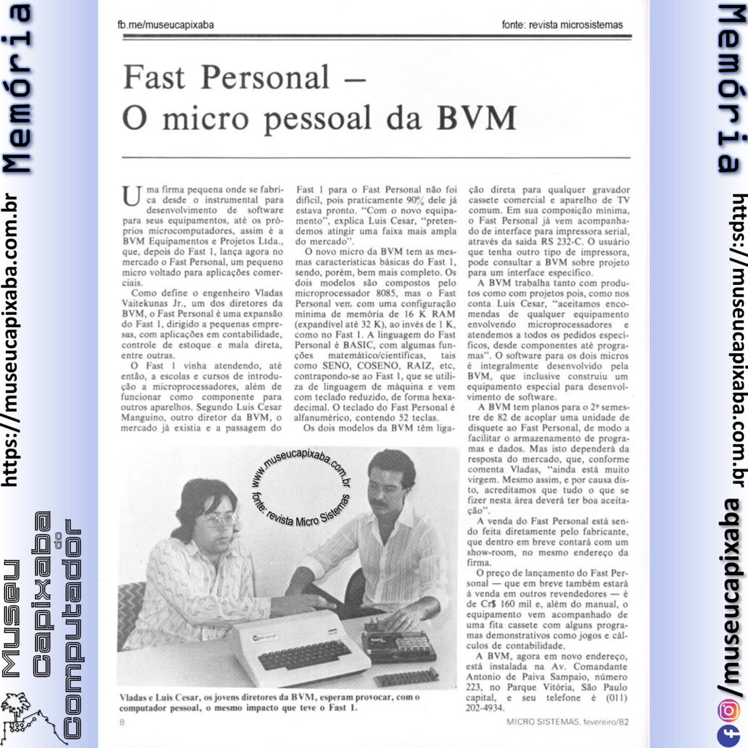 Review BVM Fast Personal – Revista MicroSistemas – 1982 – Artigos ...