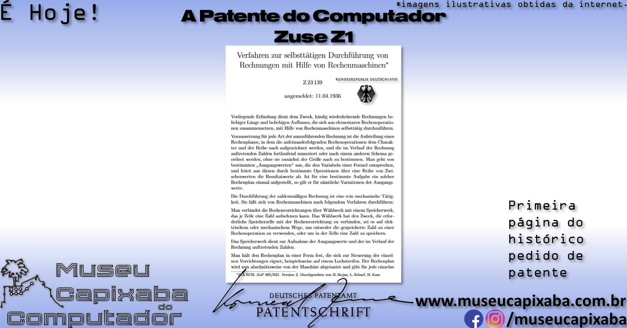 patente do computador Zuse Z1 1