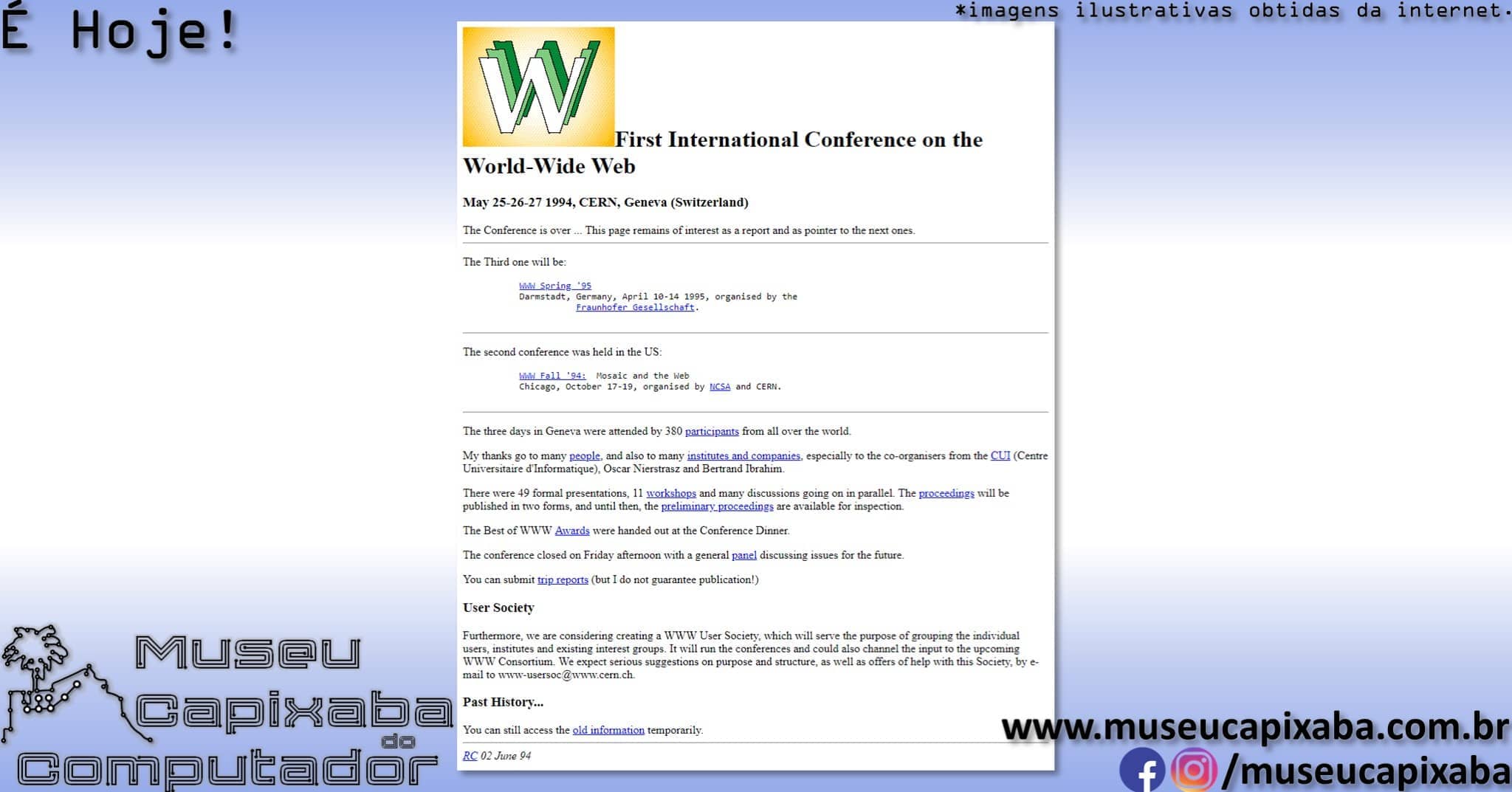 primeira conferência Internacional da World Wide Web 3