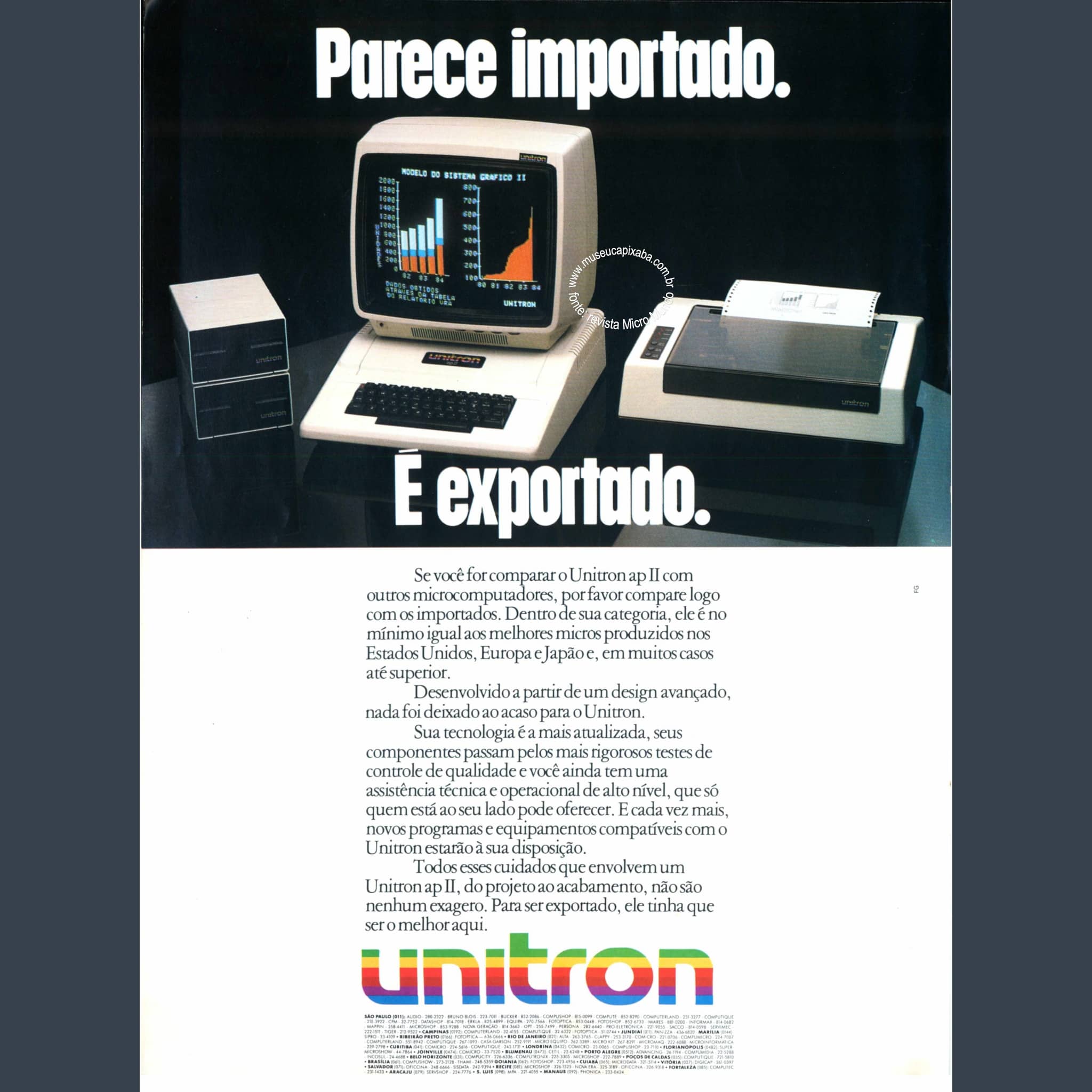 Unitron apII Parece importado Revista Micromundo 1984