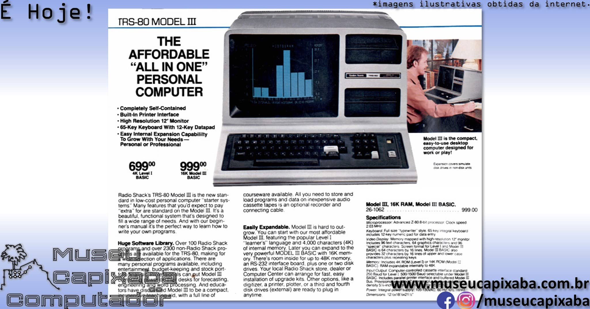 microcomputador TRS-80 modelo III 4