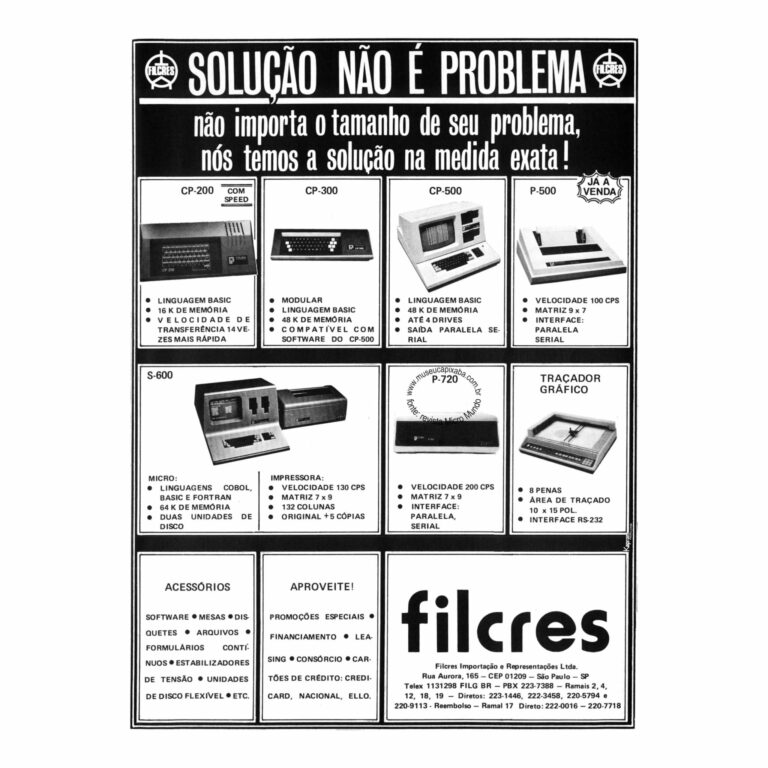 FILCRES Solução não é problema Revista Micromundo 1984