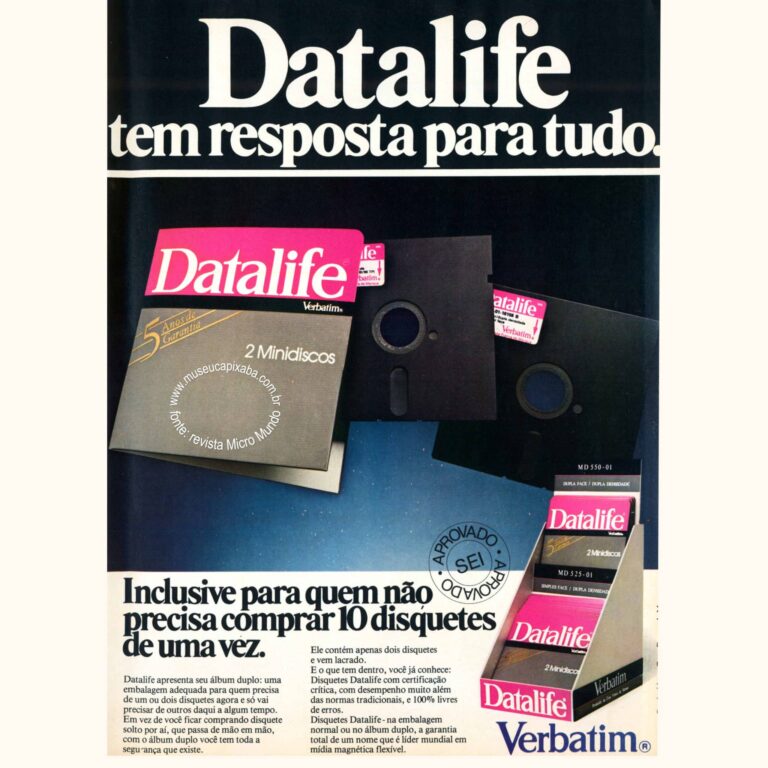 Verbatim Datalife Pra quem não precisa de 10 disquetes Revista Micromundo 1984