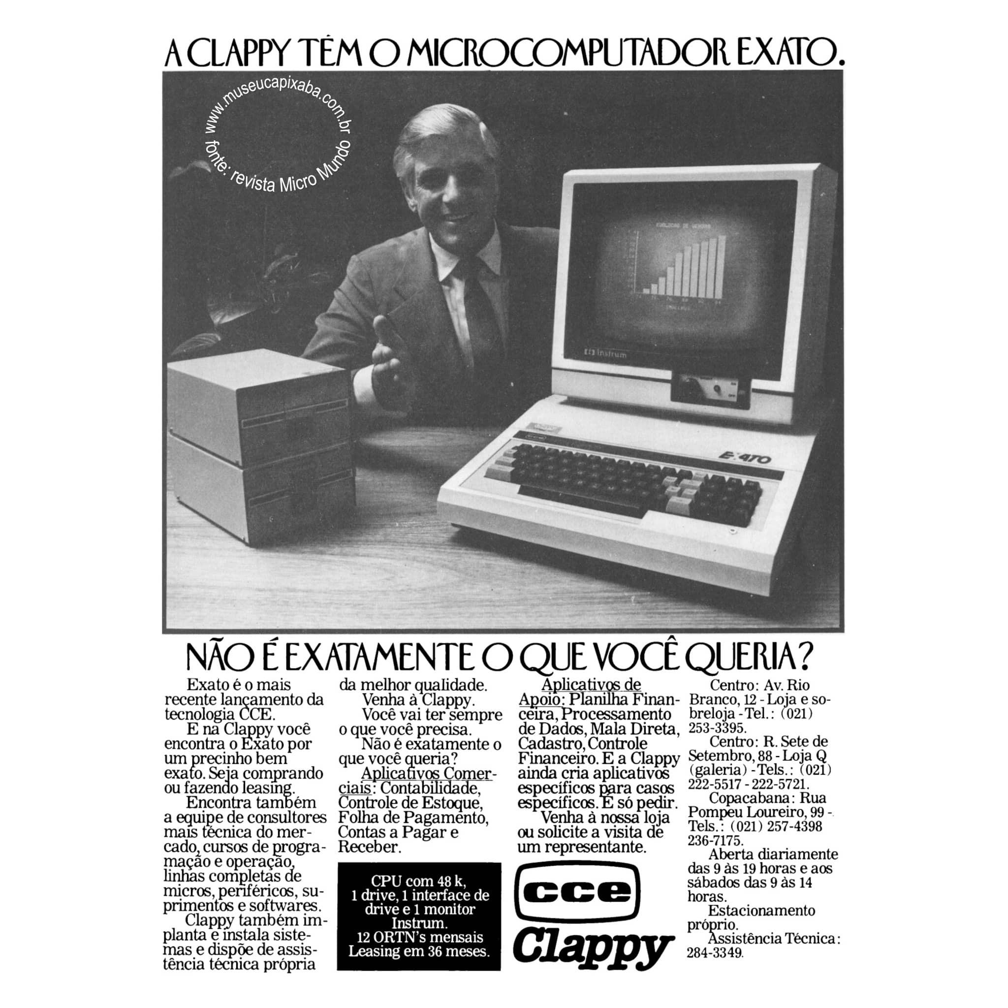 Clappy CCE EXATO Revista Micromundo 1984