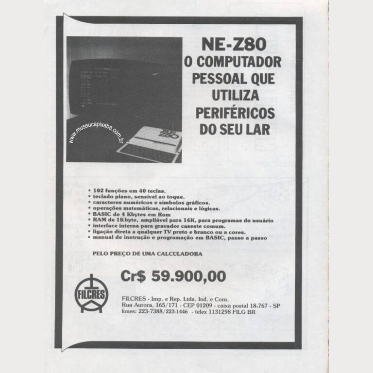 Microcomputador NE-Z80 - Revista Nova Eletrônica