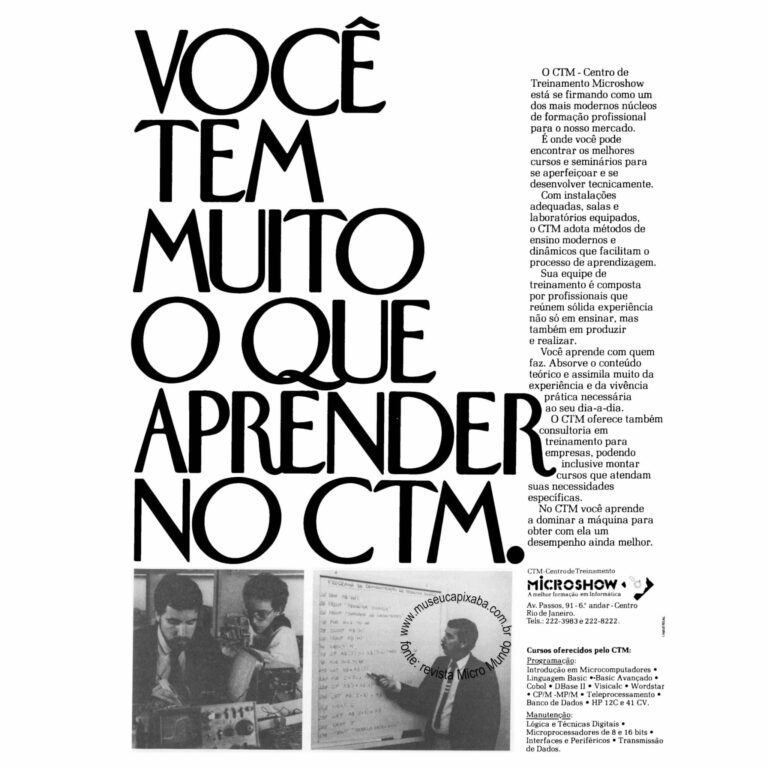 CTM - Centro de Treinamento Microshow - Revista Micromundo - 1984