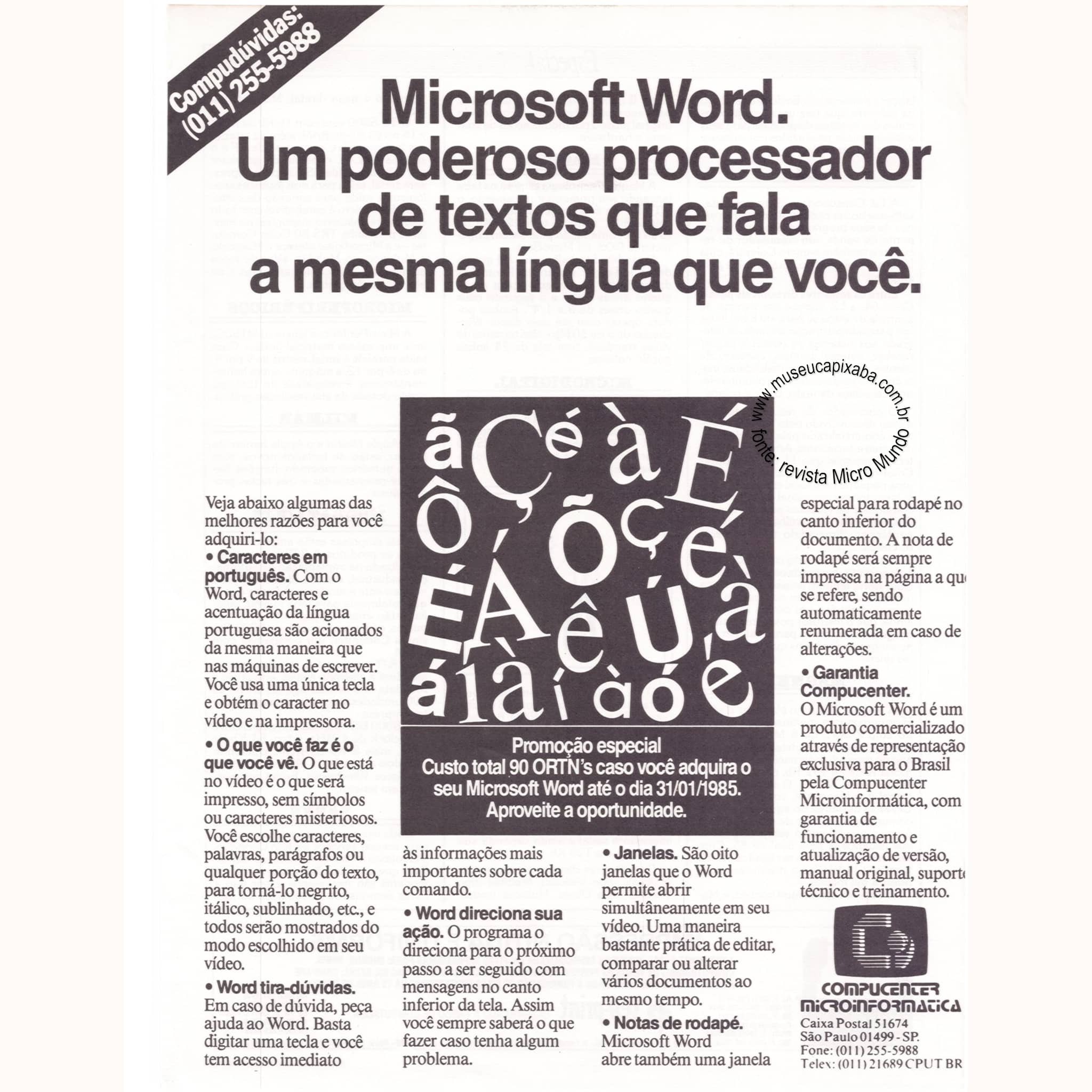Compucenter Microsoft Word - Revista Micromundo - 1984