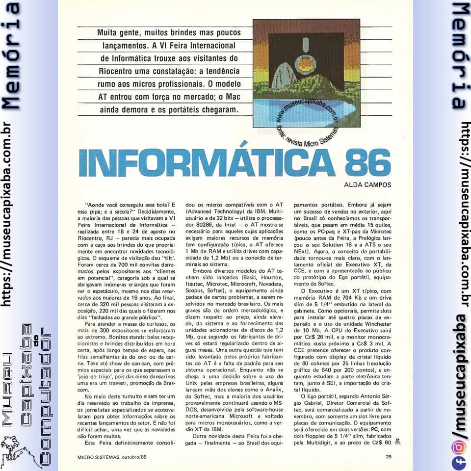 VI Feira Internacional de Informática - Revista Microsistemas - 1986 1