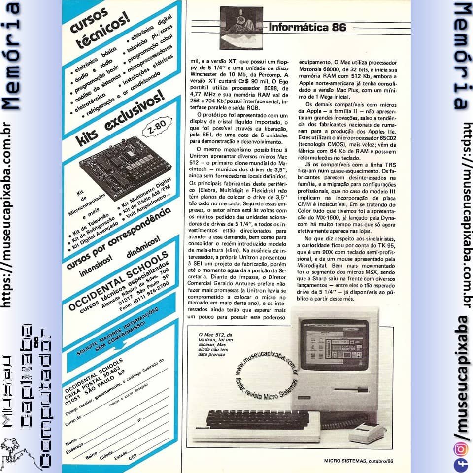 VI Feira Internacional de Inform&aacute;tica - Revista Microsistemas - 1986 2