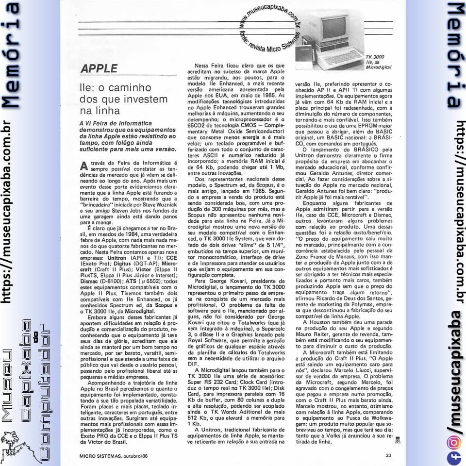 VI Feira Internacional de Inform&aacute;tica - Revista Microsistemas - 1986 5