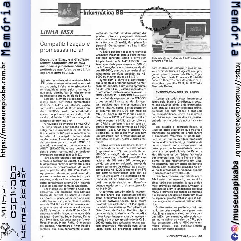 VI Feira Internacional de Inform&aacute;tica - Revista Microsistemas - 1986 6